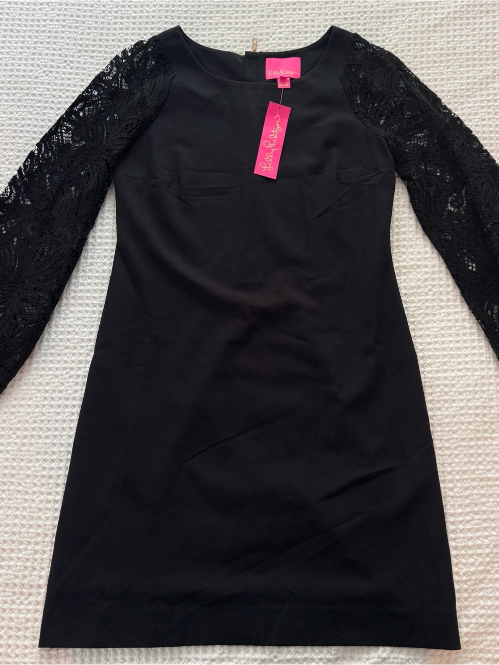 NWT Lilly Pulitzer Gali Black ponte sheath mini cocktail dress size medium LBD